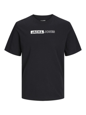 Sort T-shirt med lille sort/hvid "Jack & Jones" print - Jack & Jones
